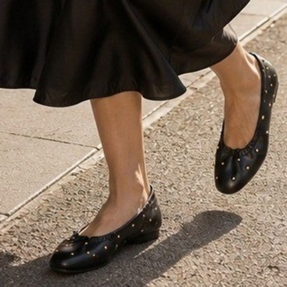 American Eagle Outfitters Shoes - American Eagle Black Studded Ballet Flats Womens‎ Size 8 Slip On Indie Sleeze